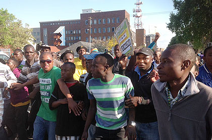 Julius Malemau2019s supporters rallied outside Polokwane court before his arrival on Wednesday