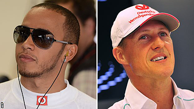 Lewis Hamilton (left) is set to join Mercedes, while Michael Schumacheru2019s (right) future remains in balance. Net photo.