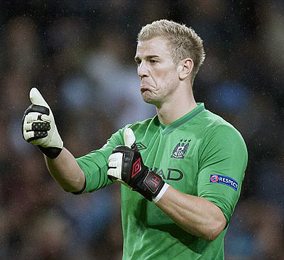 Joe Hart pulled off a number of crucial saves to keep City in the game. Net photo.