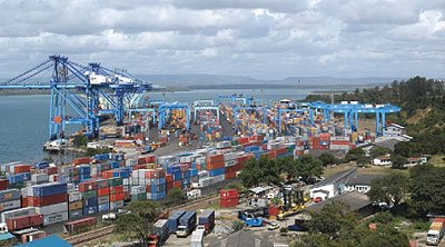 A container terminal at Mombasa Port. The New Times / File.
