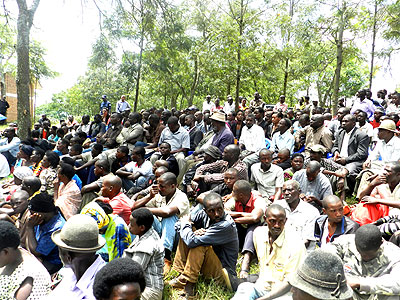 Farmers during the meeting in Rwimiyaga. The New Times S. Rwembeho.