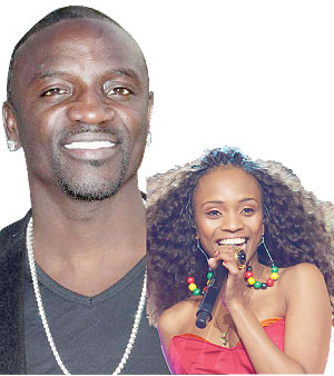 Akon,Stella Mwangi. Net photo.