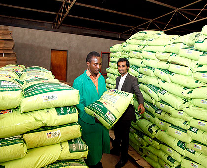 Some of the fertilizers that were imported in the country in the past. . The New Times / File.