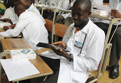 The new devices are expected to ease the sharing of knowledge between medical students.  The New Times / JP Bucyensenge.
