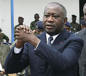 Ivory Coastu2019s former President Laurent Gbagbo attends an official ceremony in Abidjan. Net photo.