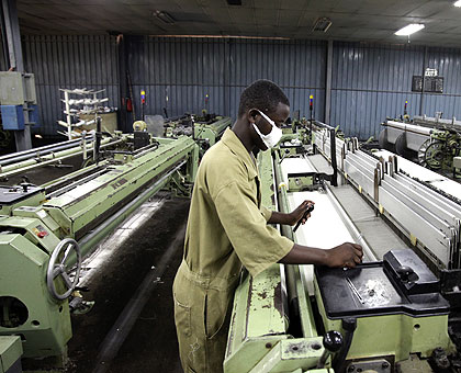 A worker at Utexrwa Textile Industry. The New Times / Timothy Kisambira.