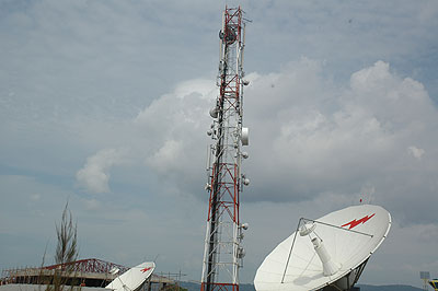 Telecom masts. Mobile phone operators need t up rate at which they attract subscribers. The New Times / File