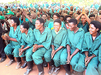 Women miners at  a function in the past. The New Times  / S. Rwembeho.