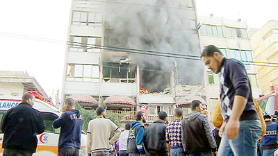 Gaza building destroyed by Israeli shelling. Net photo.