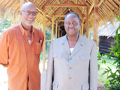 The writer with President Francois Bozize (R) of the Central African Republic.