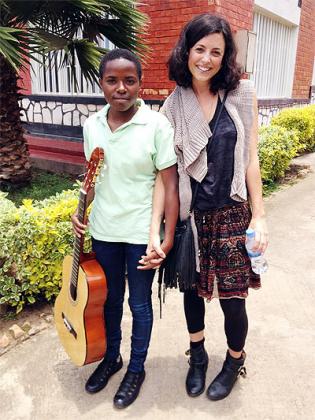 Jessica with one  of the girls at Girlhub