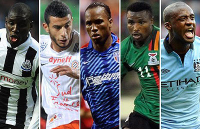 Demba Ba,Younes Belhanda,Didier Drogba.Christopher Katongo.Yaya Toure