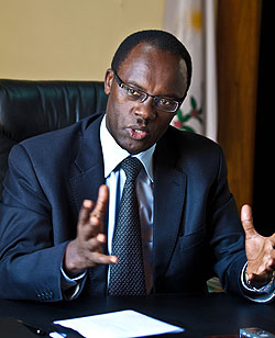 City Mayor Fidu00e8le Ndayisaba during the interview last week. The New Times/T. Kisambira.