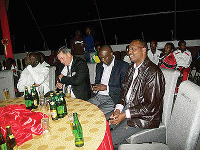 Minister Mitali (R) and other guests enjoy the show. Net photo.