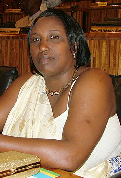 MP Alphonsine  sits in parliament. File photo.