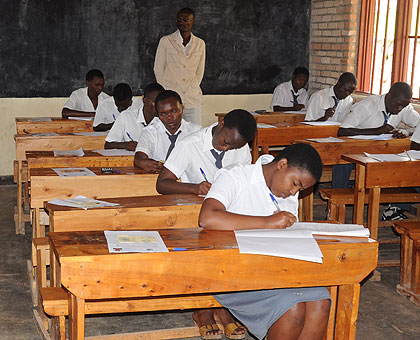 Students during  this yearu2019s exams in Muhanga district. The New Times / File.