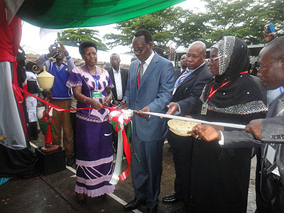 The deputy speaker of the Burundi Parliament Franu00e7ois Kabura officially opens the 13th edition of the  Jua Kali / Nguvu Kazi exhibition in Bujumbura, Burundi. Net photo