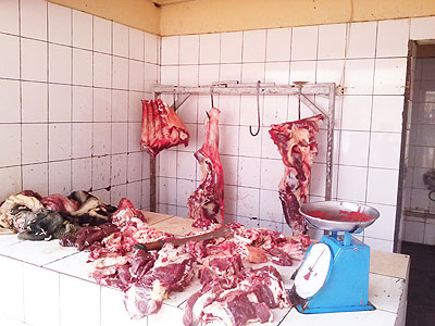  Meat for sale at the abbatoir