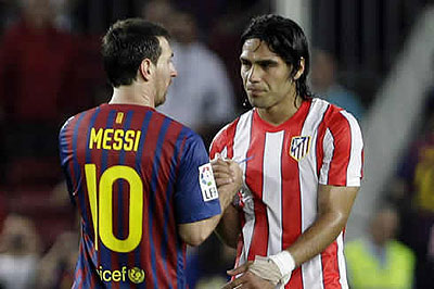 Lionel Messi will be coming up against Atletico Madrid's Radamel Falcao this weekend in the Spanish League.