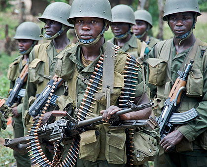 Congolese soldiers during a past operation. Net photo.