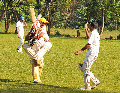 Indorwa players celebrate their win over Challengers Cricket Club.  The New Times / Courtesy.