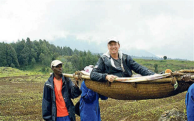 I transferred from the stretcher to my wheelchair, pushed, pulled and hauled through the undergrowth by the portersu00a0