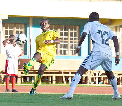 TORMENTOR; Burundian import, Laudit Mavugo scored AS Kigali solitary goal against APR yesterday at Amahoro National Stadium . The New Times / T .Kisambira)