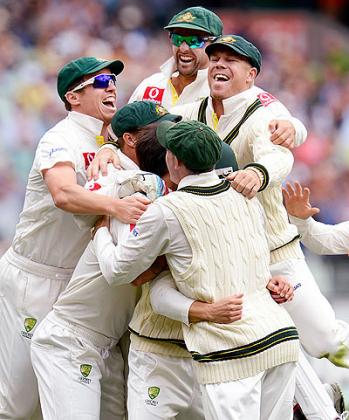 Australia celebrate their innings win against Sri Lanka. Net photo.