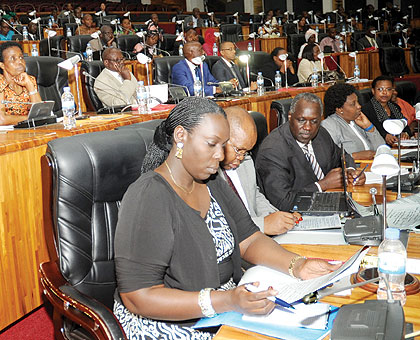 Parliamentarians during one of the sessions last year. The New Times/File.