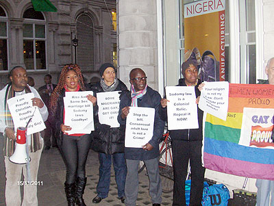 Nigerians protesting the Same Sex Bill. If the bill is passed, same-sex couples could face 14 years in prison. Net photo.