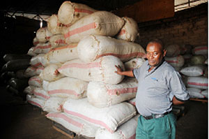 Muvunandida at his silver fish store in Nyabugogo last week. The New Times/E. Kwibuka