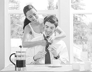 Try and get him to dress in a more sophisticated way where there is need to. Net photo.