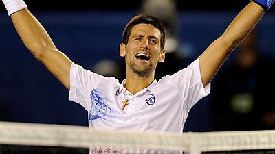 Novak Djokovic at the Australian Open last year. Net photo.