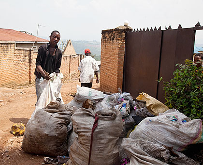 A heap of garbage in a Kanombe neighbourhood in Kigali. Garbage in many suburbs around the city has gone uncollected for weeks. The New Times/Timothy Kisambira. 