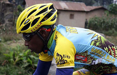Rider Nathan Byukusenge at a past race .The New Times / Courtesy.