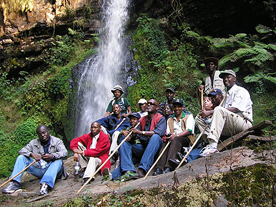 Tourists relaxing at a water fall. Rwanda is promoting different tourism products, including medical tourism.