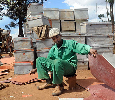 A metal fabricator at his workshop. Kuremera has changed lives of many. The New Times/ File