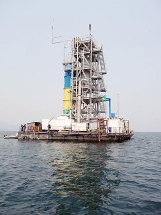 The methane gas extraction plant at Lake Kivu. The New Times / File.