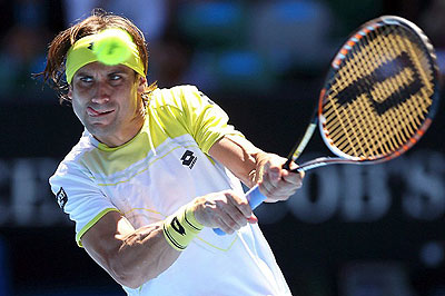 David Ferrer improved to 13-0 against Nicolas Almagro and reached his second Aussie Open semifinal. Net photo.