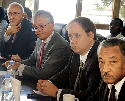 Representatives of the donor community  at parliament on Tuesday. Net photo