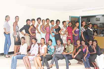 The contestants pose for a group photo.