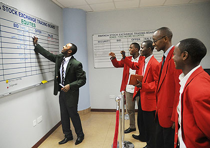 The Trading at the Rwanda stock market during yesterdayu2019s session