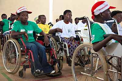 Persons living with disabilities during a recent awareness meeting. The New Times/ File.