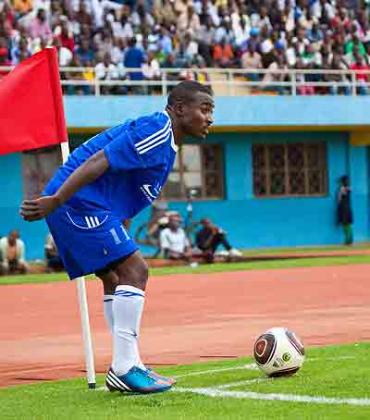 Fuadi Ndayisaba is one of the Rayon players, who have improved greatly under Frenchman Gomes (inset) since his arrival  three months ago. The New Times / T. Kisambira.