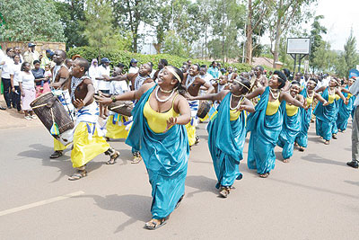 Rwandan dancers participated in Mondayu2019s Jamafest Grand Carnival. photo. The New Times / Courtesy .