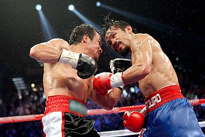 The last fight between Manny Pacquiao (right) and Juan Manuel Marquez (left) was held at the MGM Grand in Las Vegas. Net photo.