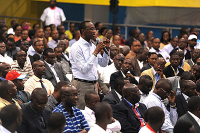 RPF cadres during thier meeting with President Kagame in Kigali on February 8 in Kigali. The New Times / File.