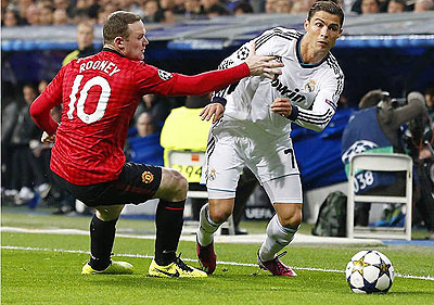 Cristiano Ronaldo scored for Real Madrid, after Danny Welbeck had put United ahead. Net photo.