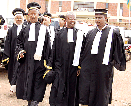 Lawyers at the Justice Ministry headquarters. Arbitration in Kigali is now a fully-fledged entity of the justice system for feuding parties. The New Times/ File.