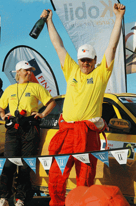 Davite Giancarlo (right) and his navigator Slyvia Vindevogel (left) are set to make another bid for the ARC title.  The New Times / File.